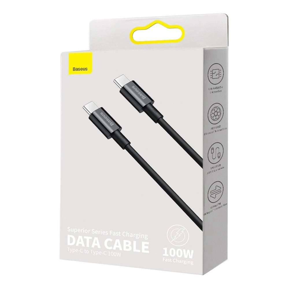 Kabel Baseus CATYS-C01 USB-C - USB-C PD QC FCP 100W 5A 480Mb/s 2m - czarny