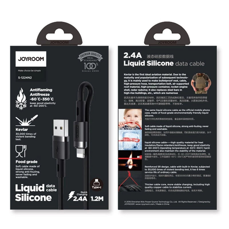 Kabel Joyroom Liquid Silicone Data Cable N2 USB-A / Lightning - czarny – zdjęcie 4
