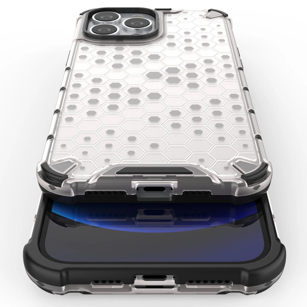 Honeycomb etui pancerny pokrowiec z żelową ramką iPhone 13 Pro Max czerwony – zdjęcie 10