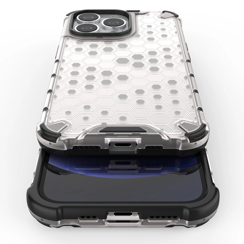 Honeycomb etui pancerny pokrowiec z żelową ramką iPhone 13 Pro czerwony – zdjęcie 10