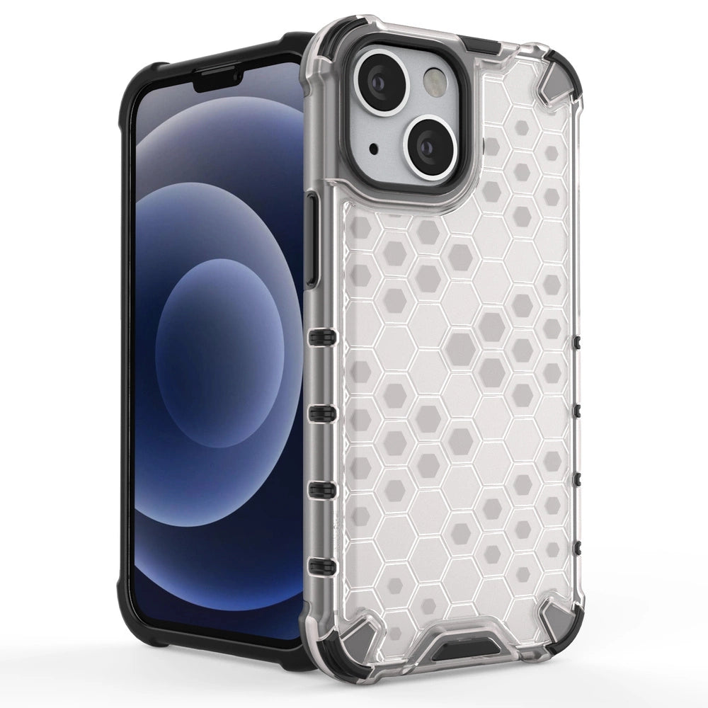 Honeycomb etui pancerny pokrowiec z żelową ramką iPhone 13 mini niebieski – zdjęcie 3