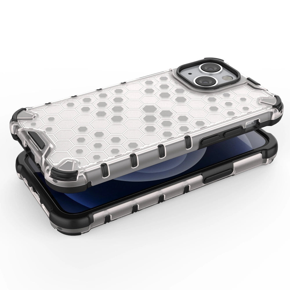 Honeycomb etui pancerny pokrowiec z żelową ramką iPhone 13 mini niebieski – zdjęcie 4