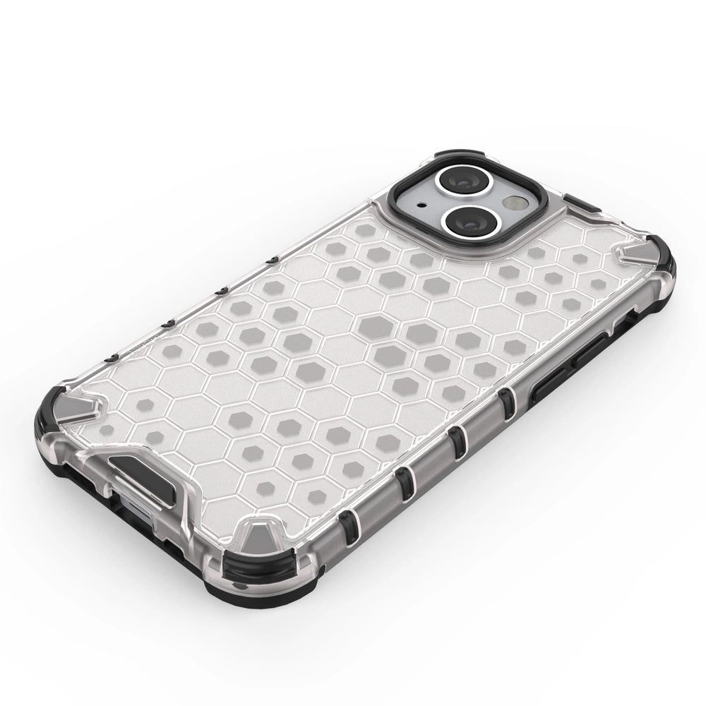 Honeycomb etui pancerny pokrowiec z żelową ramką iPhone 13 mini niebieski – zdjęcie 5