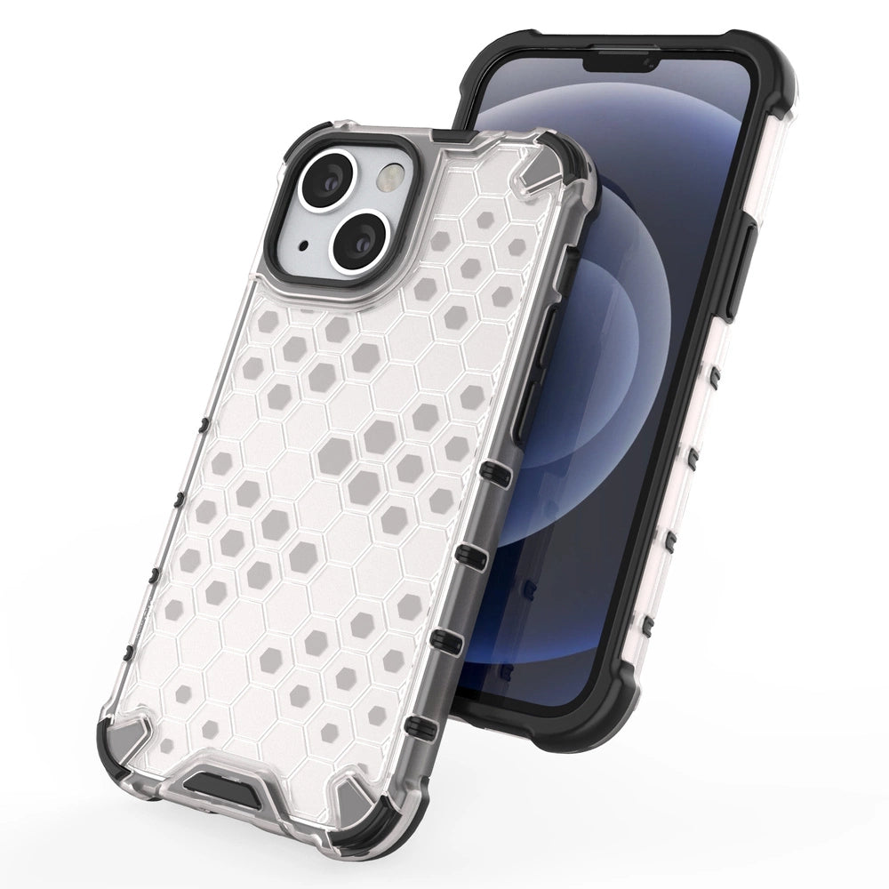 Honeycomb etui pancerny pokrowiec z żelową ramką iPhone 13 mini niebieski – zdjęcie 8