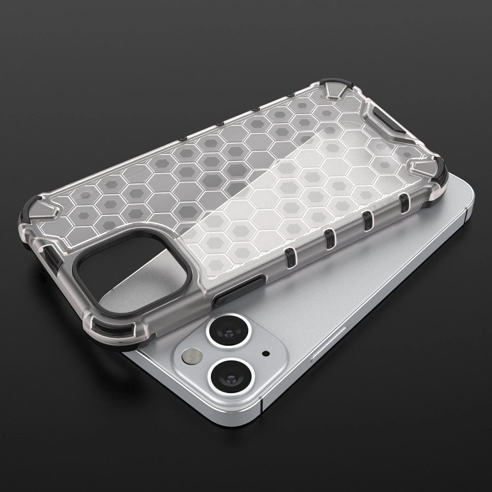 Honeycomb etui pancerny pokrowiec z żelową ramką iPhone 13 mini niebieski – zdjęcie 9