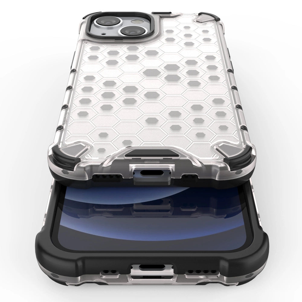 Honeycomb etui pancerny pokrowiec z żelową ramką iPhone 13 mini niebieski – zdjęcie 10