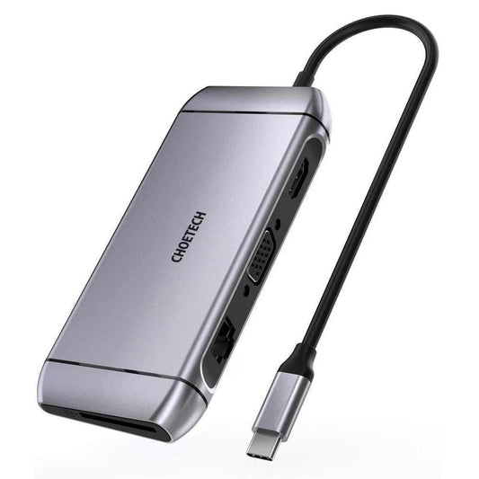Choetech 9w1 wielofunkcyjny HUB USB Typ C - 3x USB 3.2 Gen 1 / czytnik