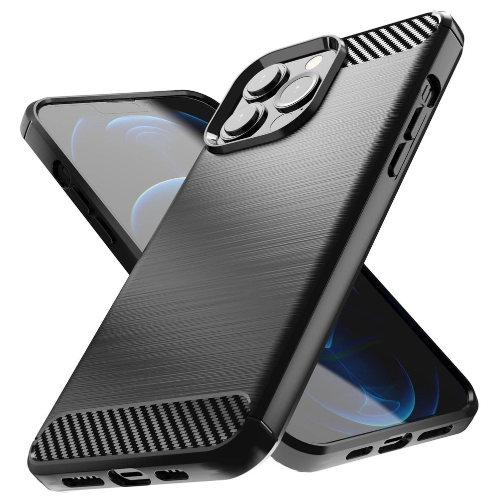Carbon Case elastyczne etui pokrowiec iPhone 13 Pro Max czarny – zdjęcie 2