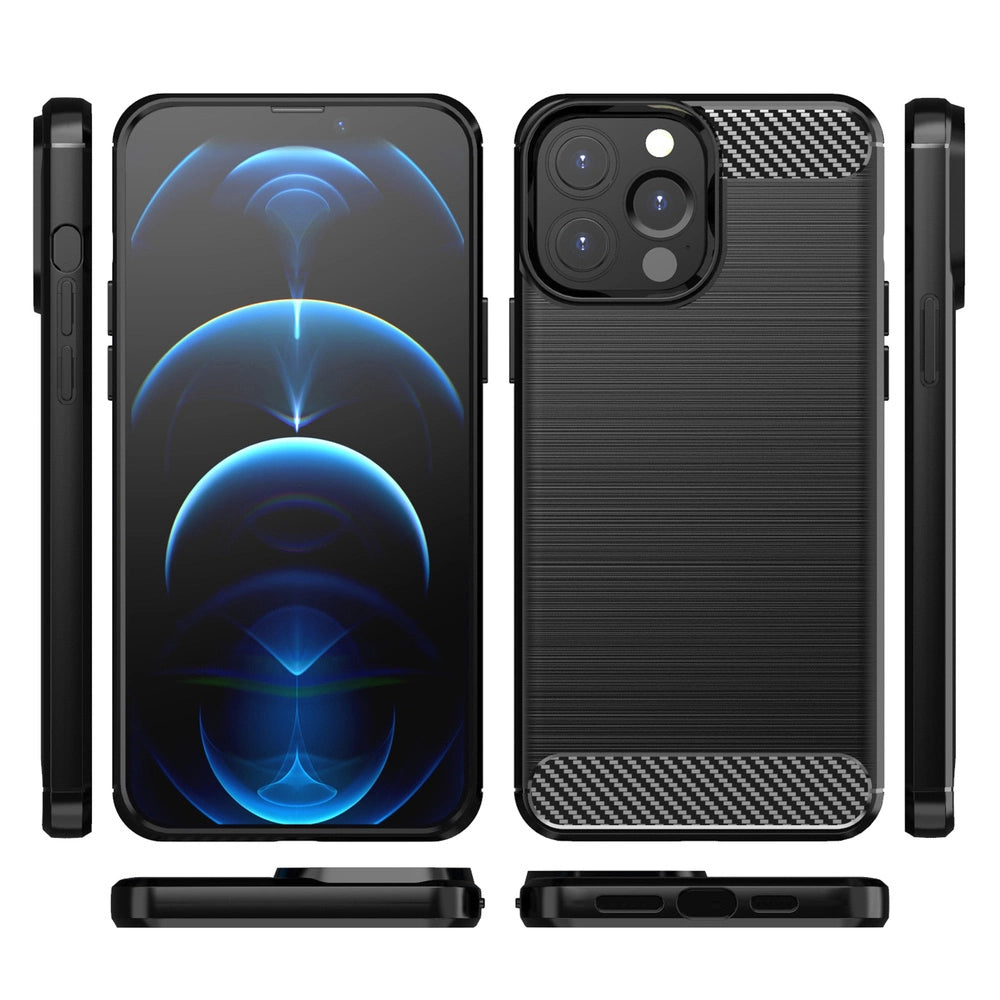 Carbon Case elastyczne etui pokrowiec iPhone 13 Pro Max czarny – zdjęcie 7