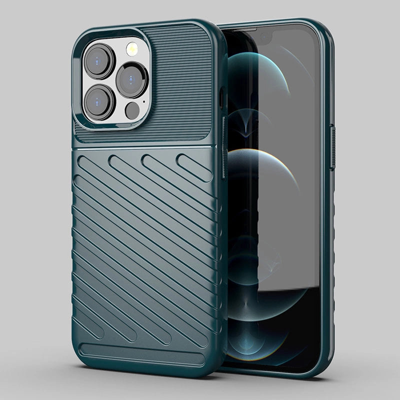 Thunder Case elastyczne pancerne etui pokrowiec iPhone 13 Pro zielony – zdjęcie 3