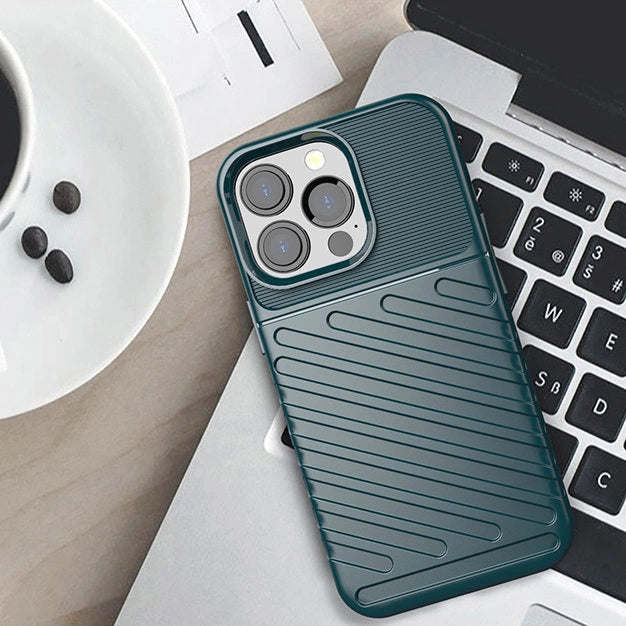 Thunder Case elastyczne pancerne etui pokrowiec iPhone 13 Pro zielony – zdjęcie 2
