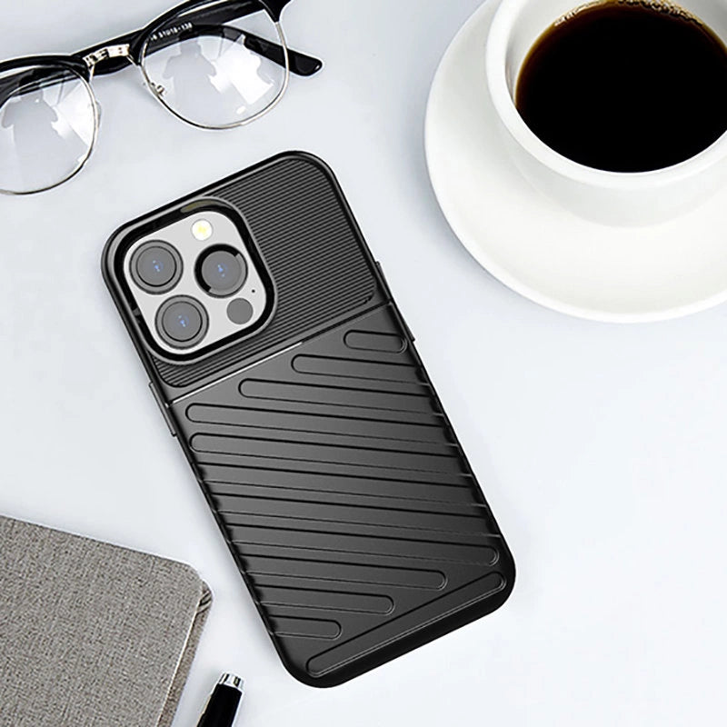 Thunder Case elastyczne pancerne etui pokrowiec iPhone 13 Pro niebieski – zdjęcie 14