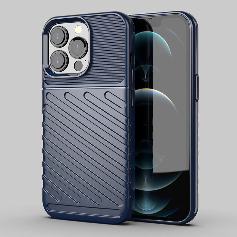 Thunder Case elastyczne pancerne etui pokrowiec iPhone 13 Pro niebieski – zdjęcie 3