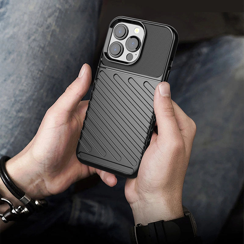Thunder Case elastyczne pancerne etui pokrowiec iPhone 13 Pro niebieski – zdjęcie 10