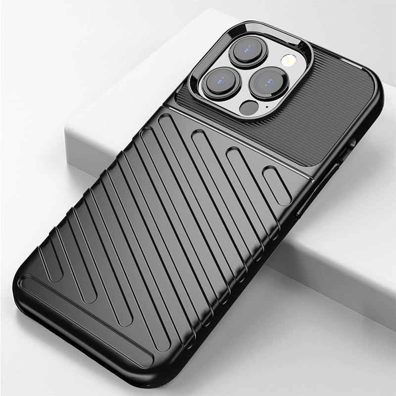 Thunder Case elastyczne pancerne etui pokrowiec iPhone 13 Pro czarny – zdjęcie 14