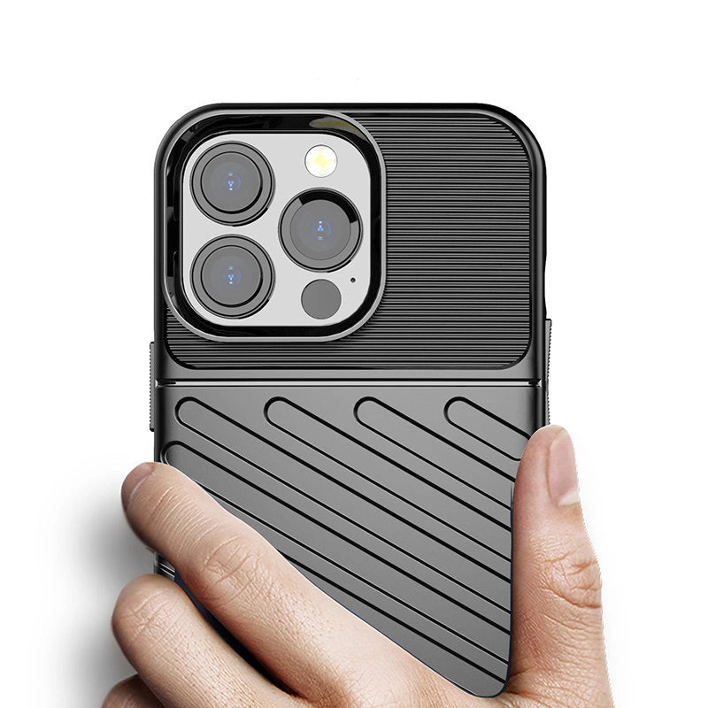 Thunder Case elastyczne pancerne etui pokrowiec iPhone 13 Pro czarny – zdjęcie 2