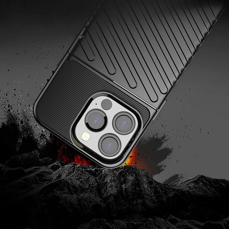 Thunder Case elastyczne pancerne etui pokrowiec iPhone 13 Pro czarny – zdjęcie 6