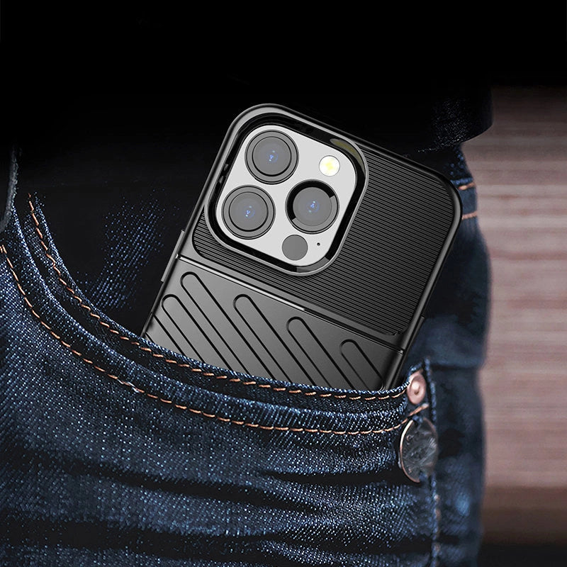 Thunder Case elastyczne pancerne etui pokrowiec iPhone 13 Pro czarny – zdjęcie 9