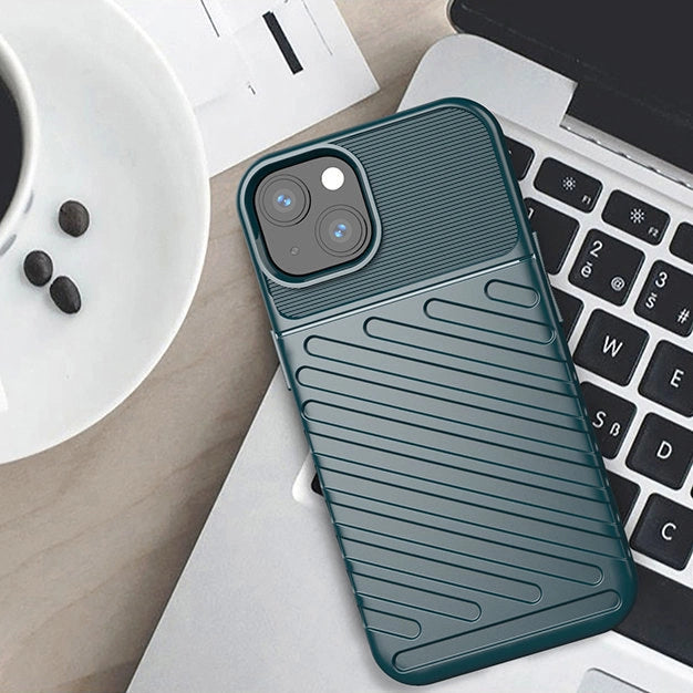 Thunder Case elastyczne pancerne etui pokrowiec iPhone 13 mini zielony – zdjęcie 3