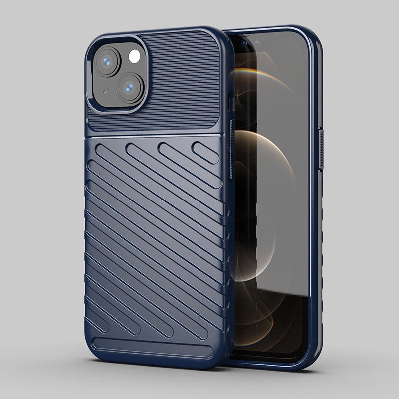 Thunder Case elastyczne pancerne etui pokrowiec iPhone 13 mini niebieski – zdjęcie 2