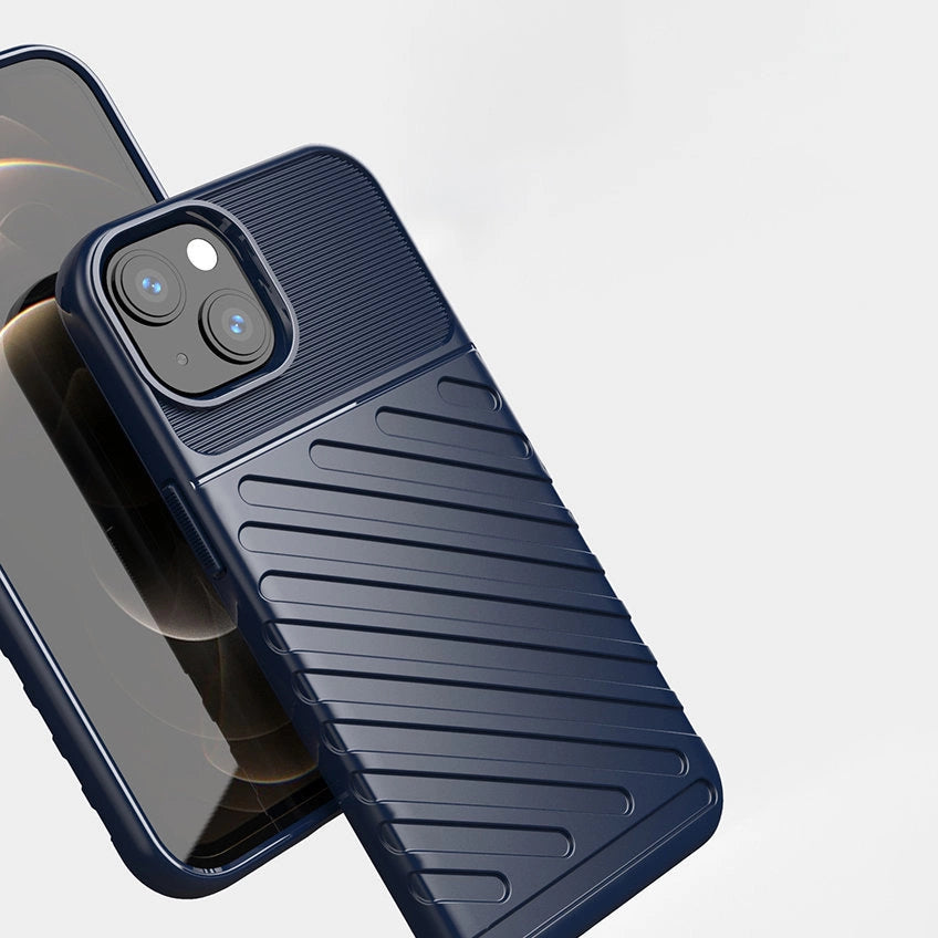 Thunder Case elastyczne pancerne etui pokrowiec iPhone 13 mini niebieski – zdjęcie 3