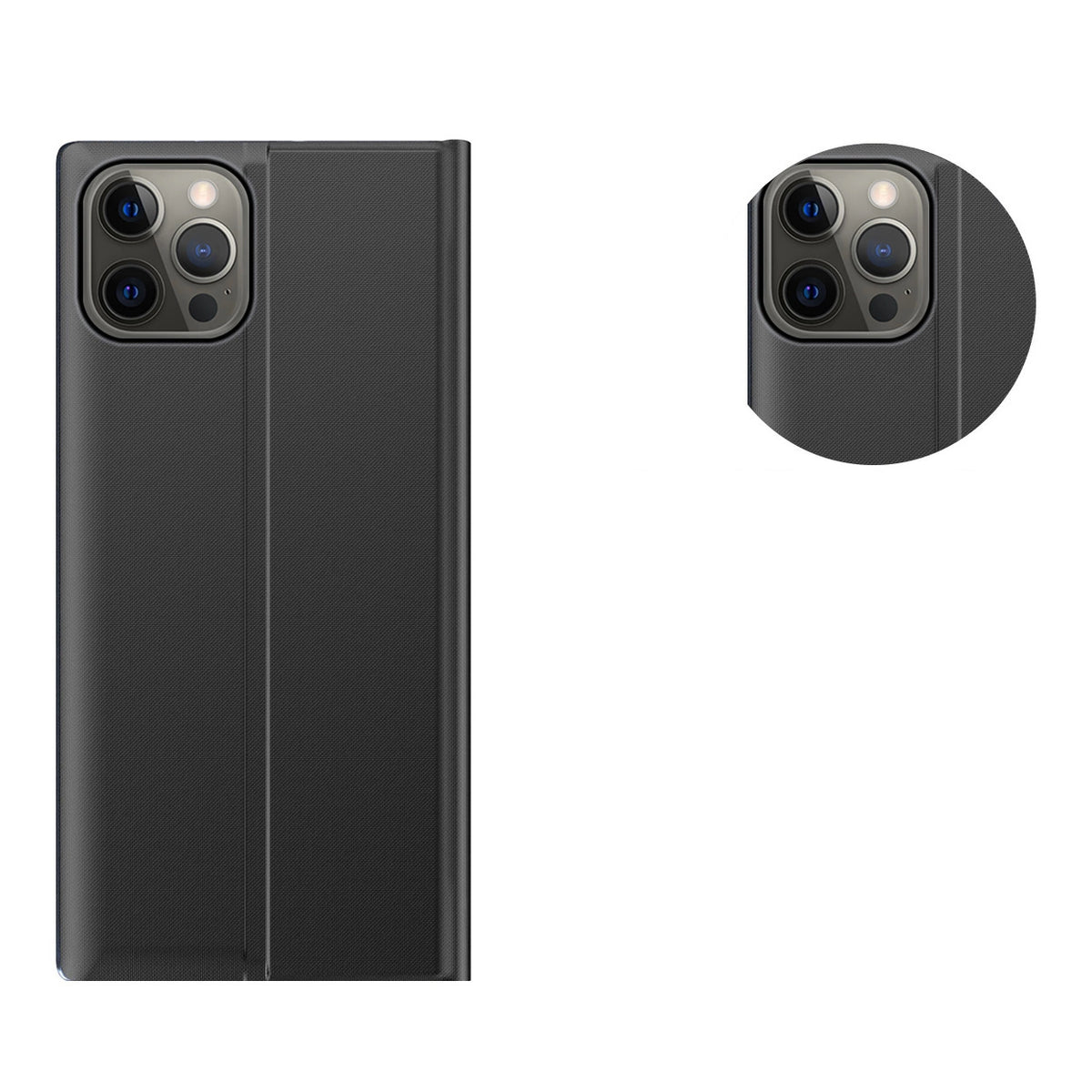 Sleep Case pokrowiec etui z klapką typu Smart Cover iPhone 13 Pro czarny – zdjęcie 4