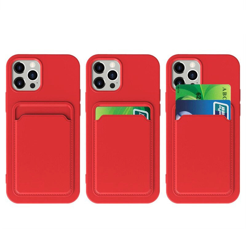 Silikonowe etui Card Case z kieszonką na do iPhone 12 Pro Max - koralowe – zdjęcie 9