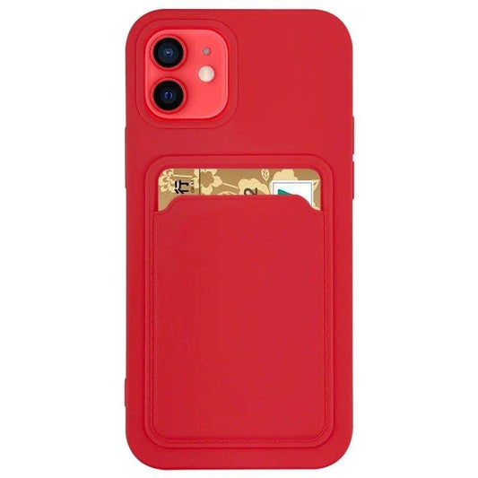 Card Case silikonowe etui do Samsung Galaxy S21+ 5G (S21 Plus 5G) czerwony