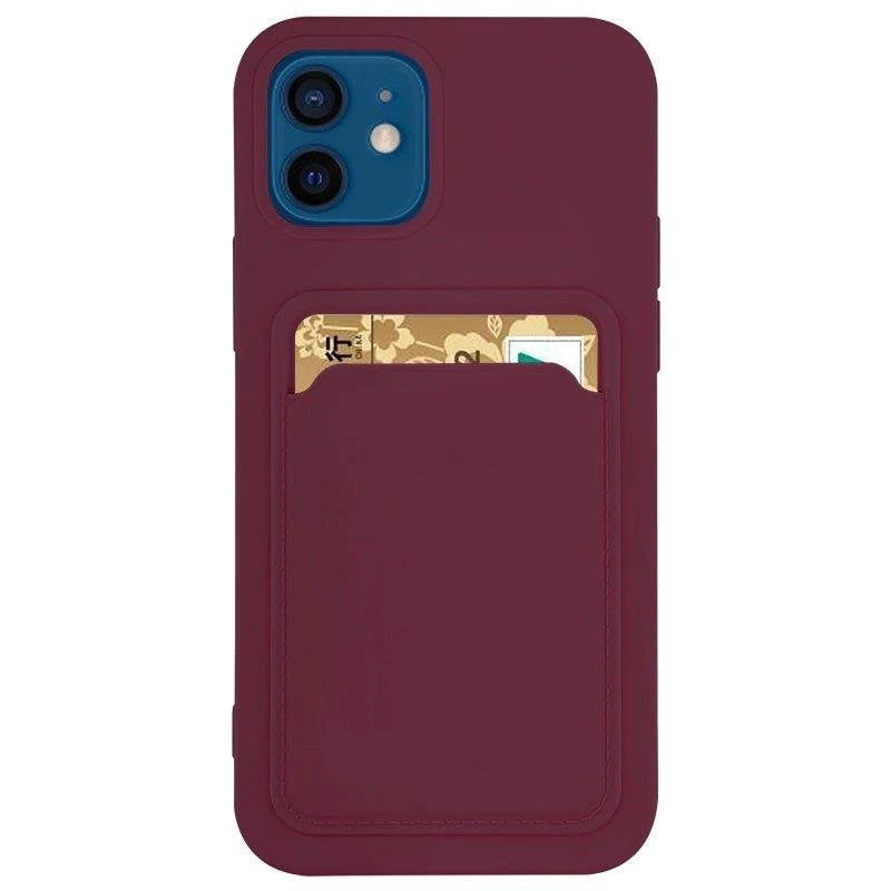 Card Case silikonowe etui do Samsung Galaxy S21+ 5G (S21 Plus 5G) bordowy