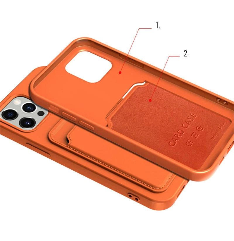 Card Case silikonowe do Xiaomi Redmi 10X 4G / Xiaomi Redmi Note 9 bordowy – zdjęcie 4