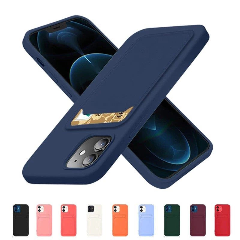 Card Case silikonowe do Xiaomi Redmi Note 10 5G / Poco M3 Pro granatowy – zdjęcie 2