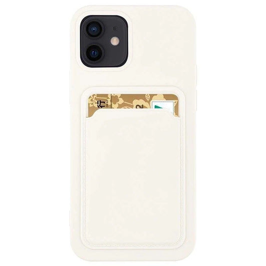 Card Case silikonowe etui portfel z do Samsung Galaxy A72 4G biały