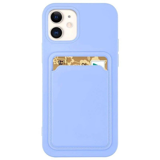 Card Case silikonowe etui portfel z do Samsung Galaxy A72 4G fioletowy