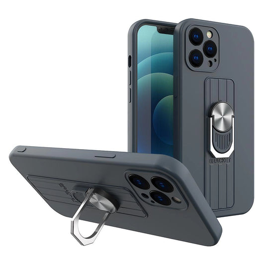 Ring Case silikonowe etui z do Samsung Galaxy S21 Ultra 5G ciemnoniebieski