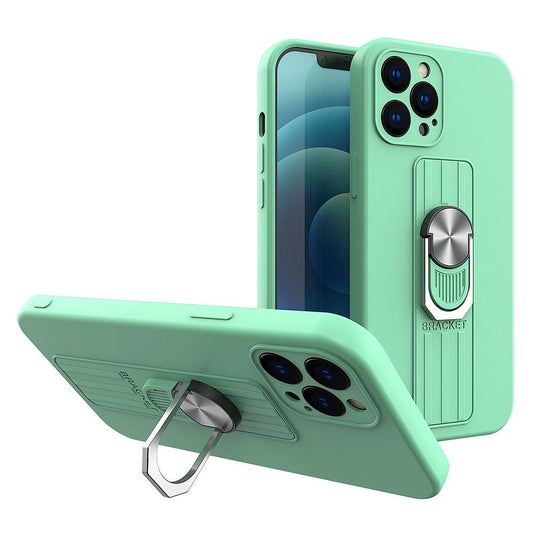Ring Case silikonowe etui z do Samsung Galaxy S21 Ultra 5G miętowy
