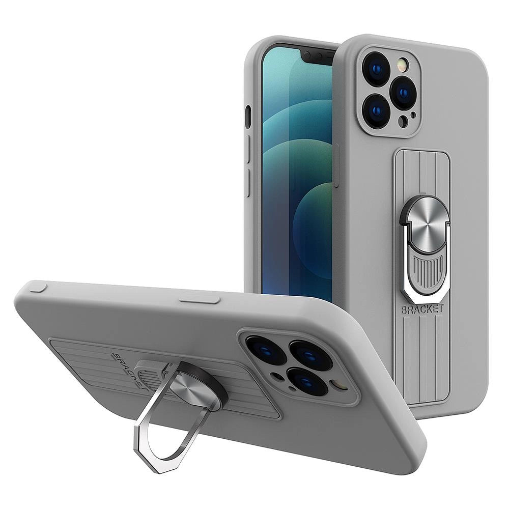 Ring Case silikonowe etui z do Samsung Galaxy S21 Ultra 5G srebrny