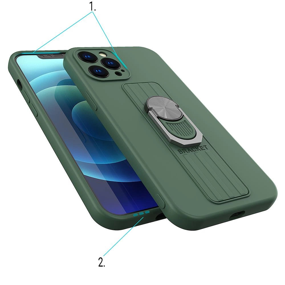 Ring Case silikonowe do Xiaomi Redmi 10X 4G / Xiaomi Redmi Note 9 srebrny – zdjęcie 3