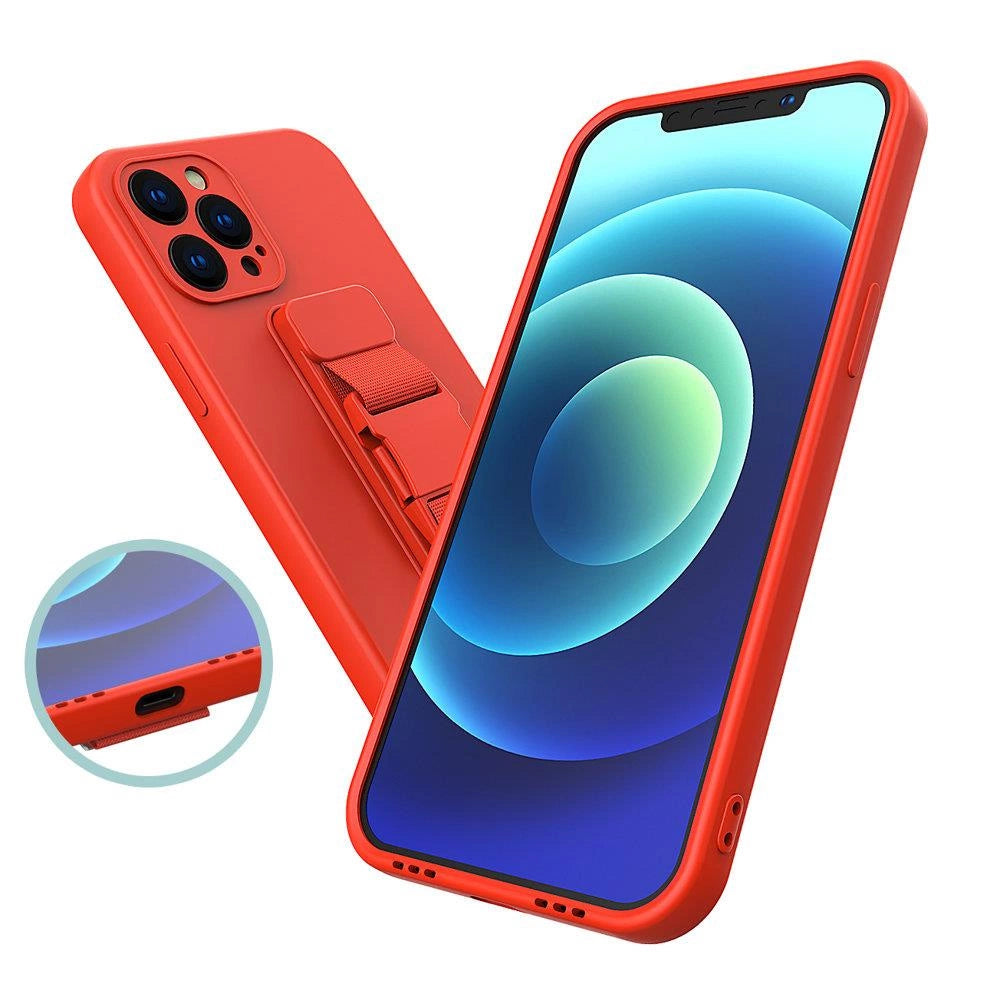 Rope case żelowe etui ze smyczą łańcuszkiem torebka smycz iPhone 12 mini – zdjęcie 3