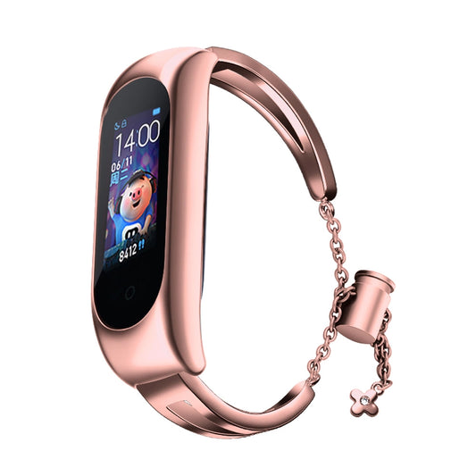 Metalowa bransoleta do Xiaomi Mi Band 3 / 4 / 5 / 6 opaska pasek - różowa