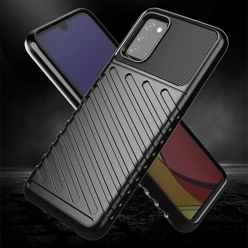 Thunder Case elastyczne pancerne etui pokrowiec Samsung Galaxy A03s czarny – zdjęcie 6