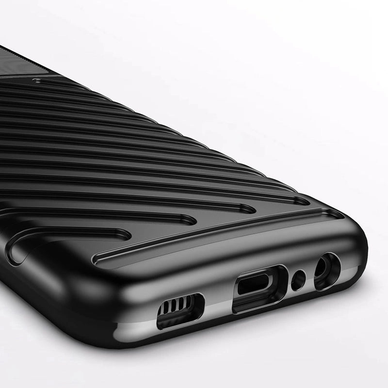 Thunder Case elastyczne pancerne etui pokrowiec Samsung Galaxy A03s czarny – zdjęcie 3