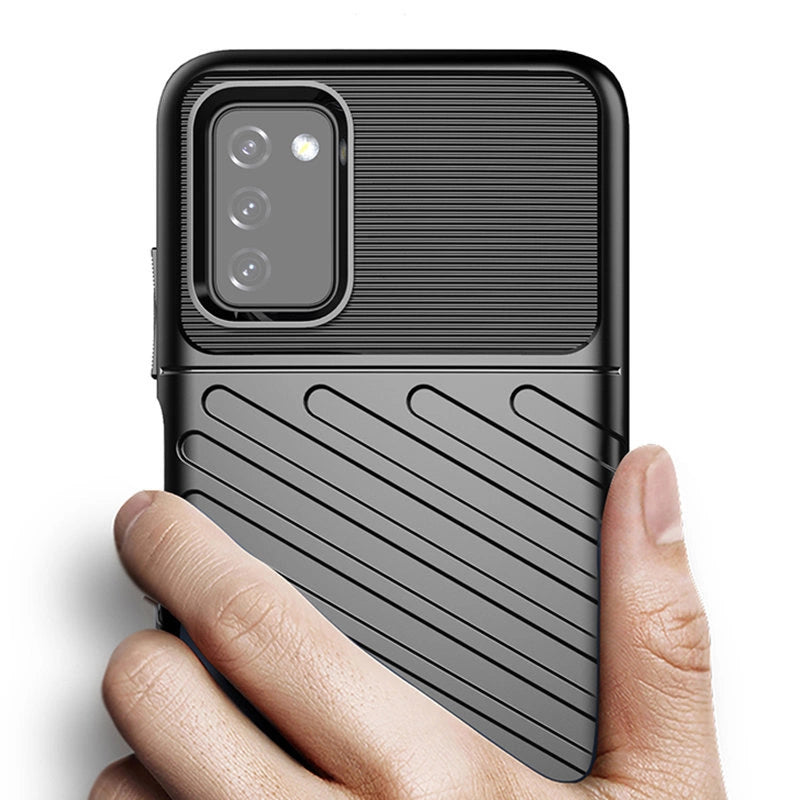 Thunder Case elastyczne pancerne etui pokrowiec Samsung Galaxy A03s czarny – zdjęcie 5