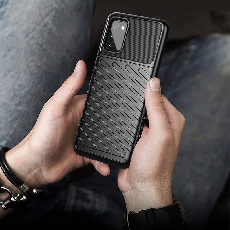 Thunder Case elastyczne pancerne etui pokrowiec Samsung Galaxy A03s czarny – zdjęcie 11