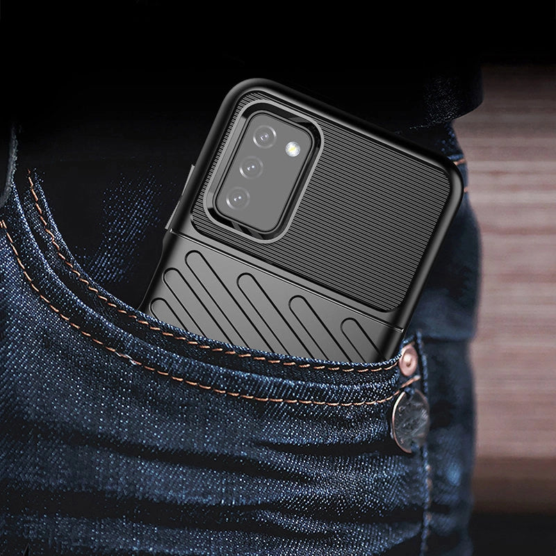 Thunder Case elastyczne pancerne etui pokrowiec Samsung Galaxy A03s czarny – zdjęcie 12