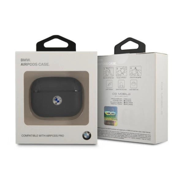 Etui BMW Genuine Leather Silver Logo na AirPods Pro - granatowe – zdjęcie 3