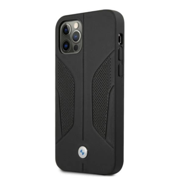 Etui BMW Leather Perforate Sides na iPhone 12 Pro Max - czarne – zdjęcie 2