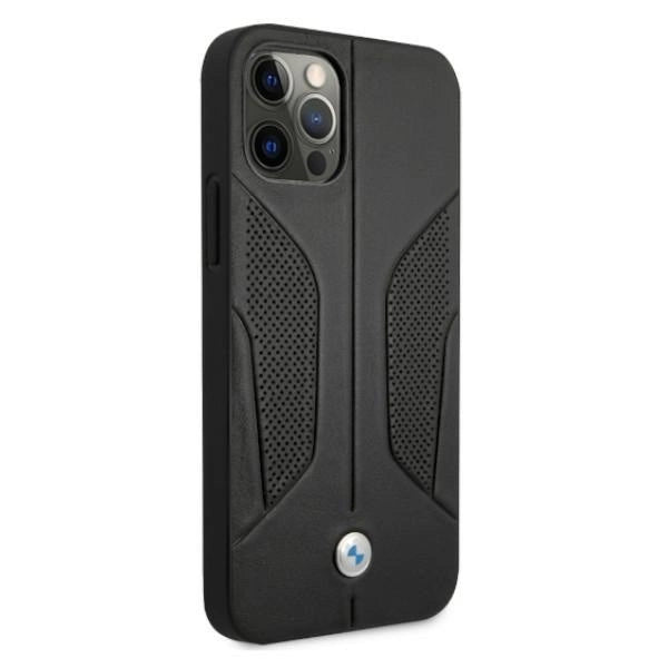 Etui BMW Leather Perforate Sides na iPhone 12 Pro Max - czarne – zdjęcie 4