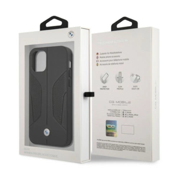 Etui BMW Leather Perforate Sides na iPhone 12 Pro Max - czarne – zdjęcie 8