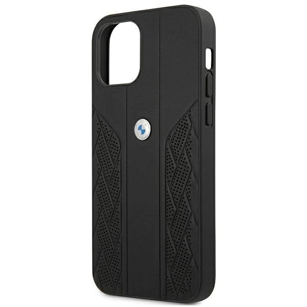 Etui BMW Leather Curve Perforate na iPhone 12 Pro Max - czarne – zdjęcie 6