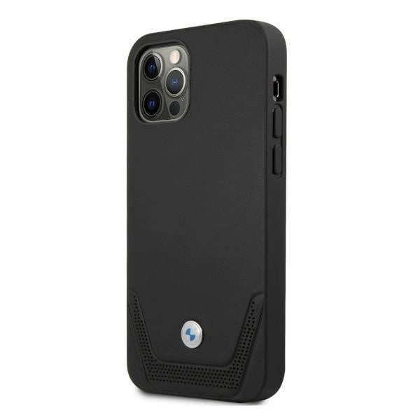 Etui BMW Leather Perforate na iPhone 12 Pro Max - czarne – zdjęcie 2
